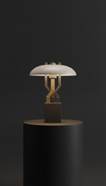 Sculptural Desk Lamp In Satin Black