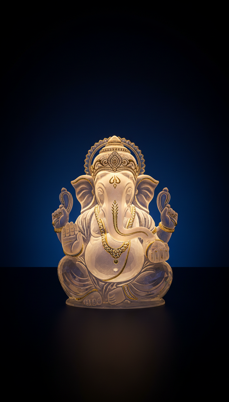 Crystal Ganesh LED Lamp