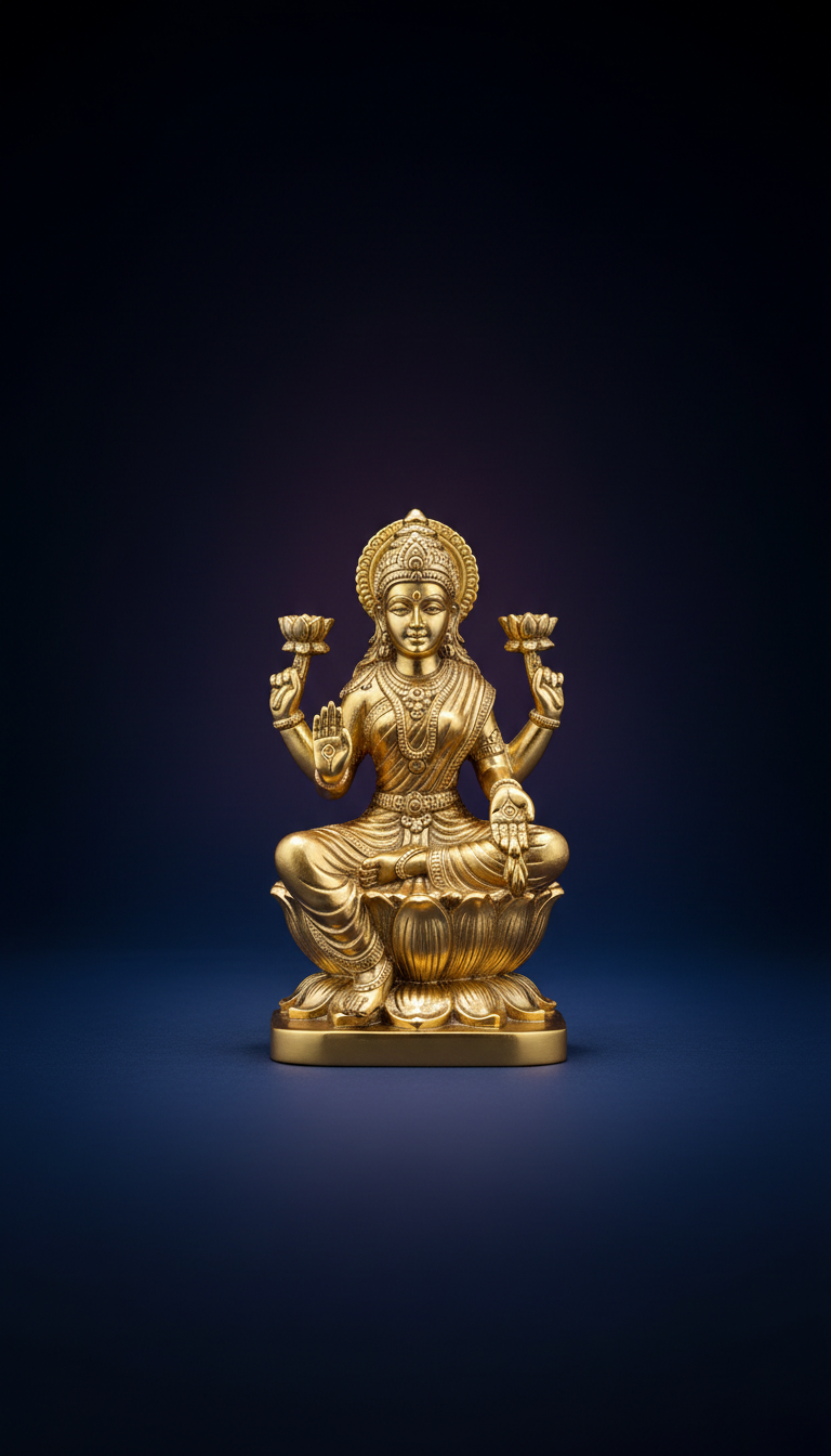 Lakshmi Figurine with Gold Accents