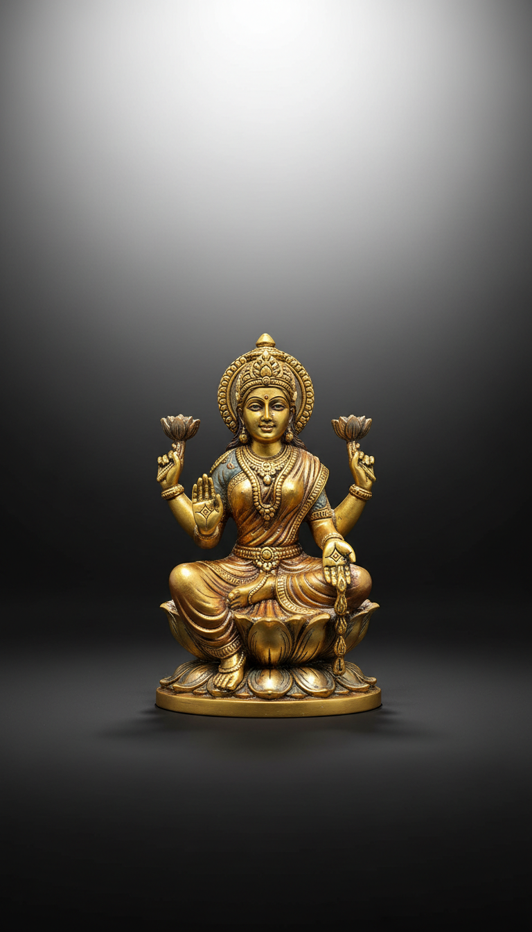 Lakshmi gold-plated spiritual figurine