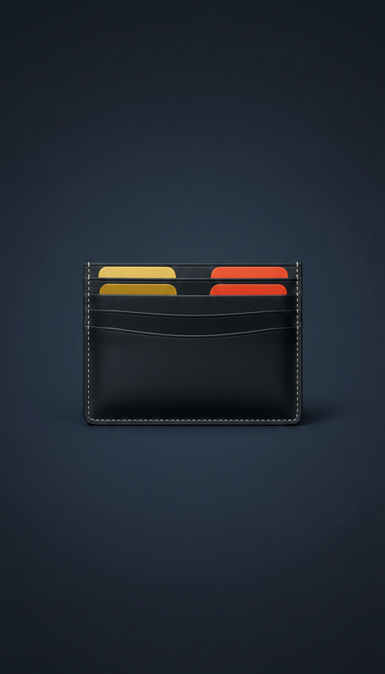 Leather cardholder with RFID shield